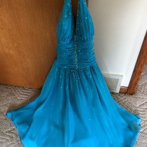 Turquoise prom or party gown